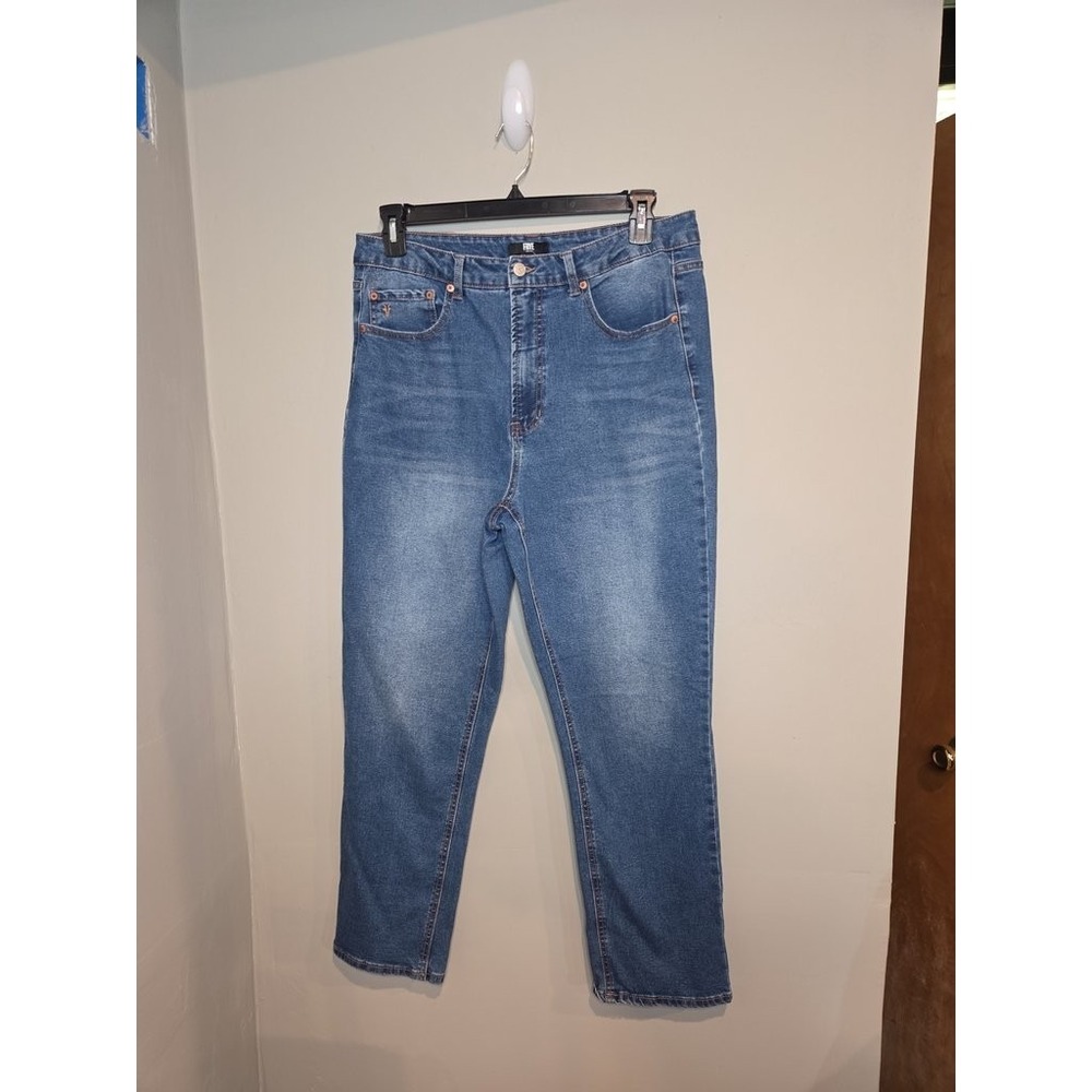 Frye‎ Blue Denim Straight Leg Jeans Womens 12/31 High Rise Stretch Classic Wash